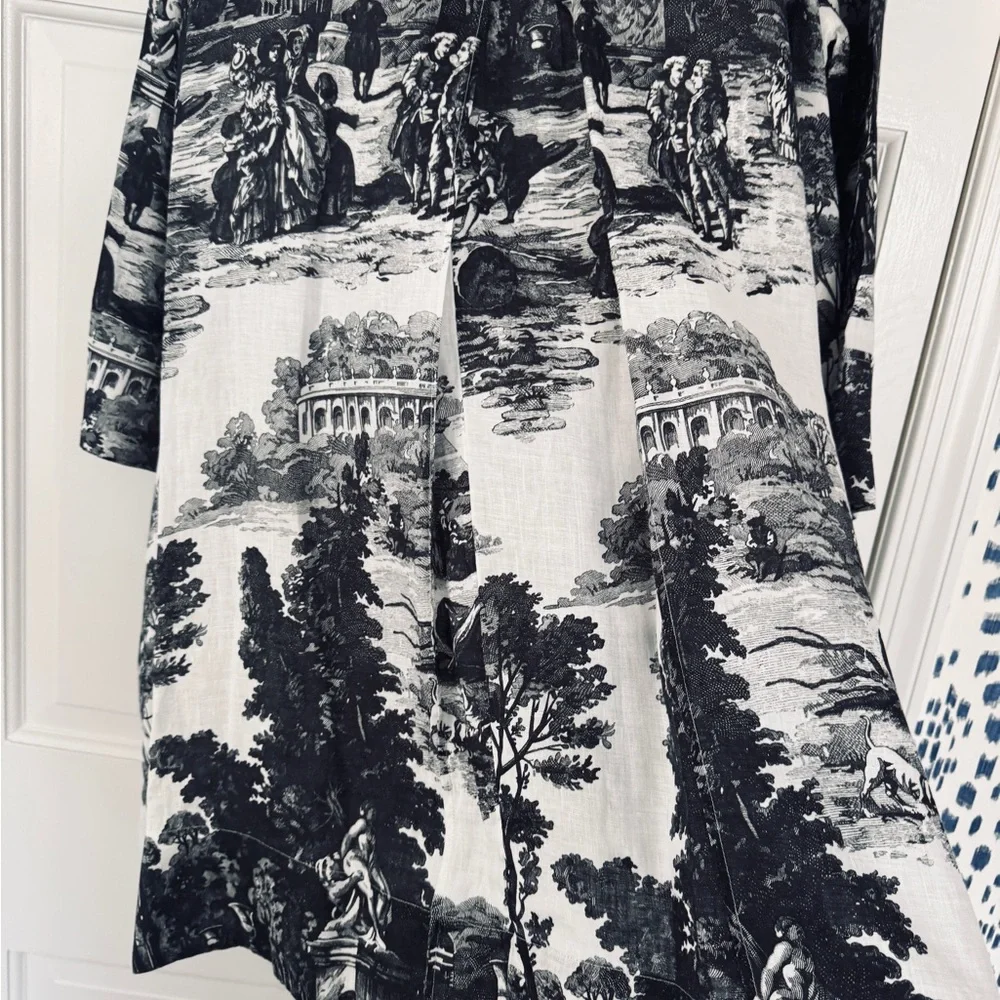 COS Black and White Scenic Print Midi Dress - Picture 6 of 7